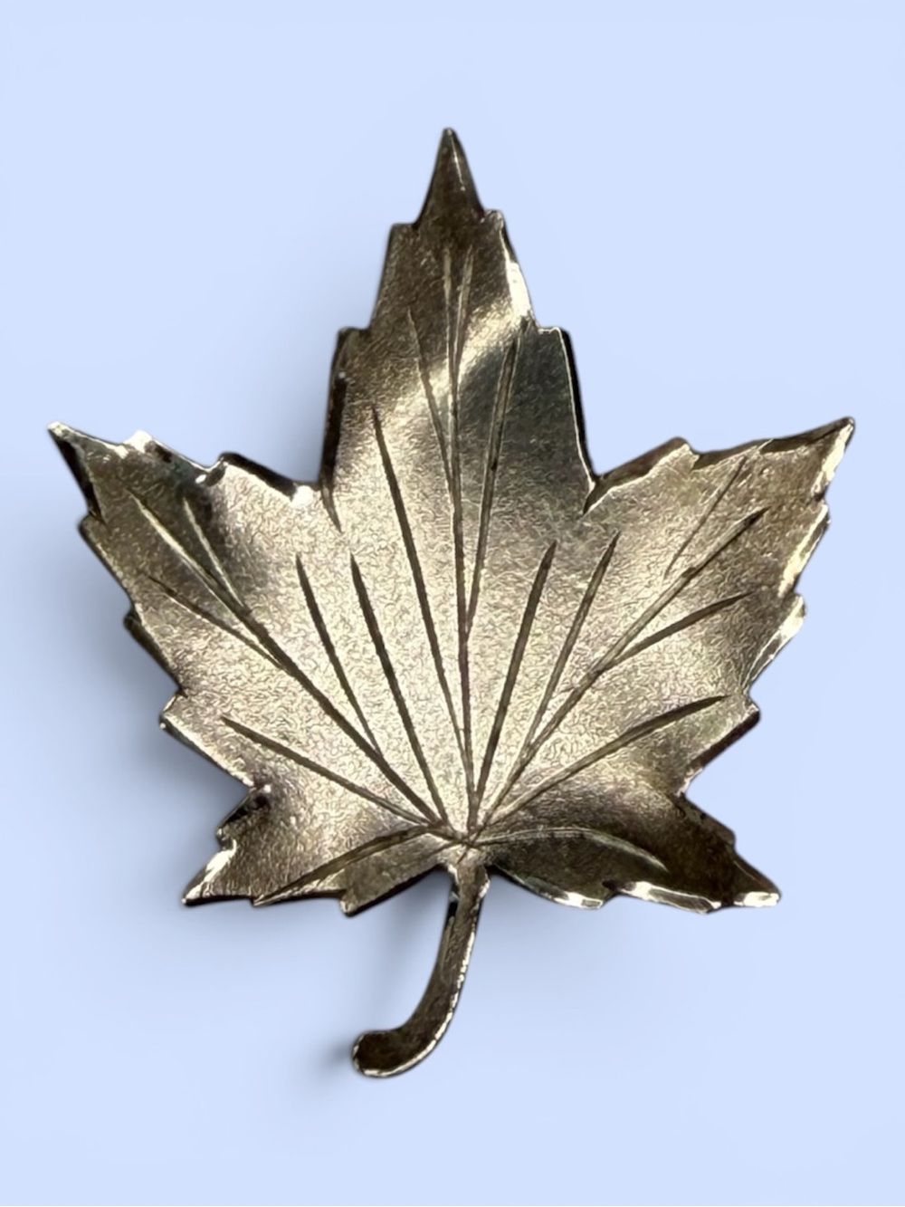 VTG Estate Sterling Silver Maple Leaf Brooch Pin Nature Botanical Canada Marked